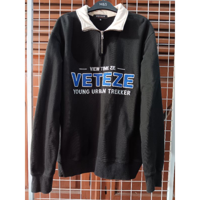 cn half zipper vete halfzip casual bordir