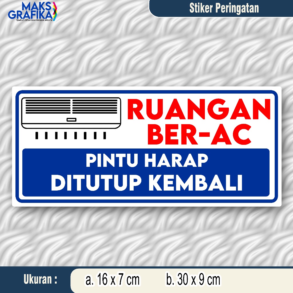 STIKER RUANGAN BER AC | STIKER AC | STIKER BER AC