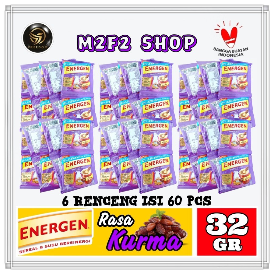 

Energen Sereal dan Susu Bersinergi Rasa Kurma Sachet - 32 gr (Kemasan 6 Renceng)