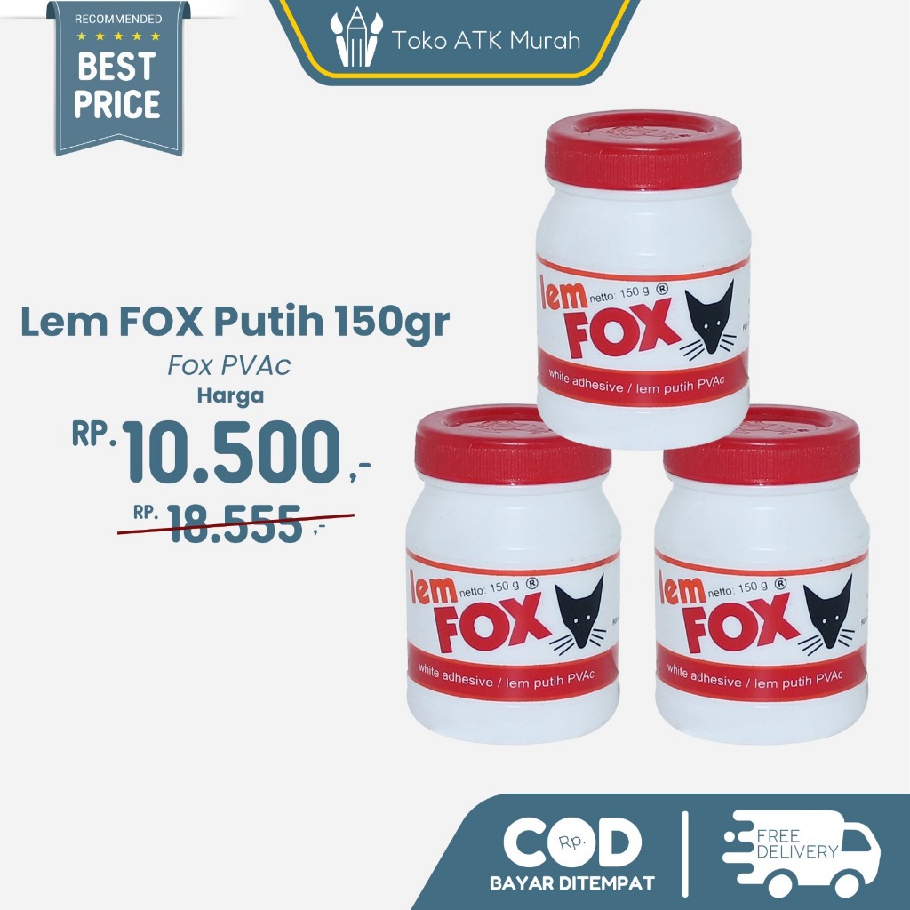 

Lem FOX Putih PVAc 150gr Lem Kayu