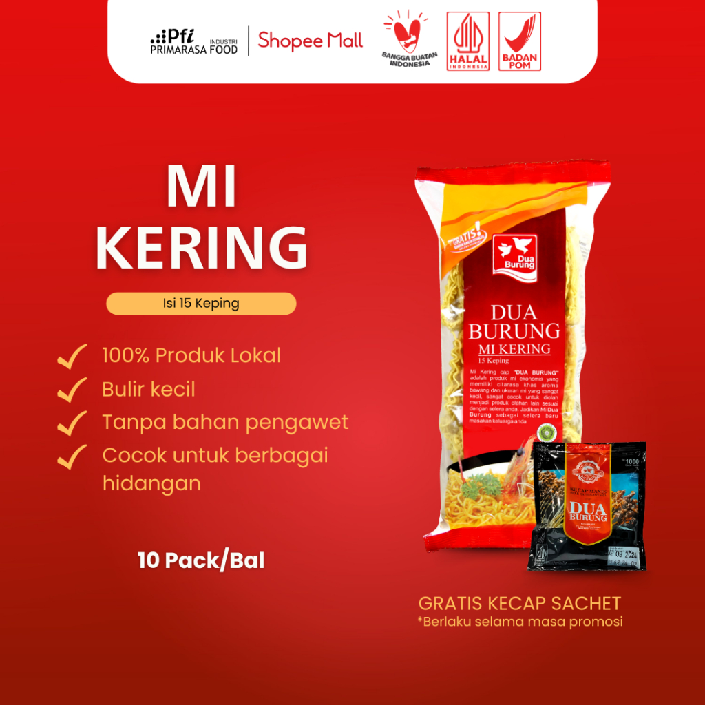 

Gratis Kecap Sachet Mie Dua Burung Isi 15 Keping