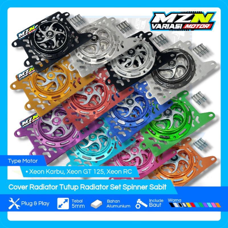 Cover Radiator Xeon Karbu Tutup Radiator Xeon GT 125 Xeon RC Set Spinner Sabit