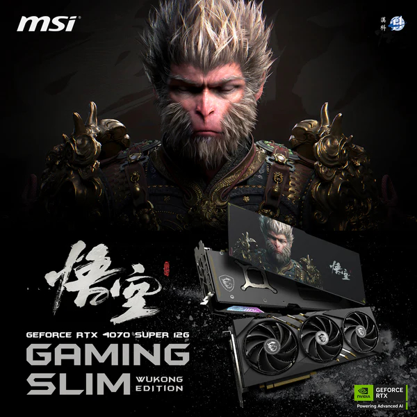 VGA MSI NVIDIA RTX4070 RTX 4070 Super 12G Gaming Slim Wukong Edition