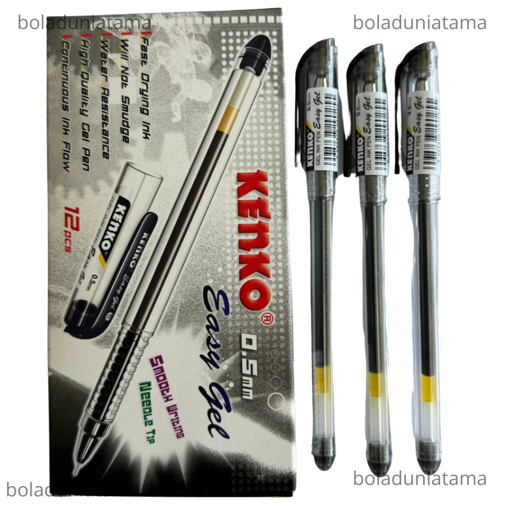 

Pulpen Kenko Easy Gel 0.5 mm // Warna Hitam // 1 Box isi 12 pcs //