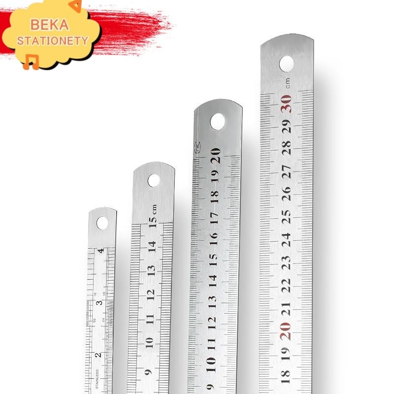 

Penggaris Besi STAINLESS STEEL RULER 15 CM / 20 CM/30 CM / 60 CM ， Stainless Steel Ruler