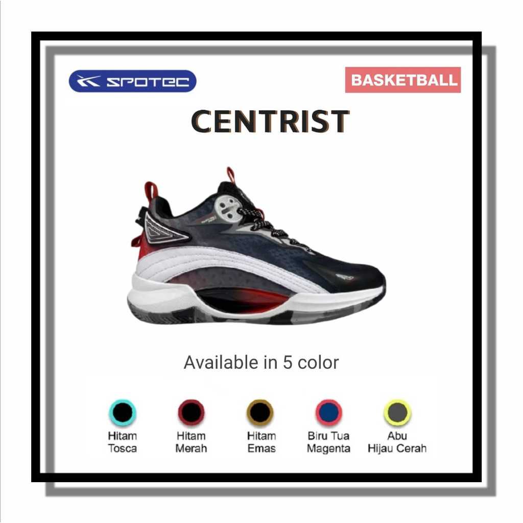 SPOTEC Sepatu BASKETBALL CENTRIST Warna Hitam - Merah