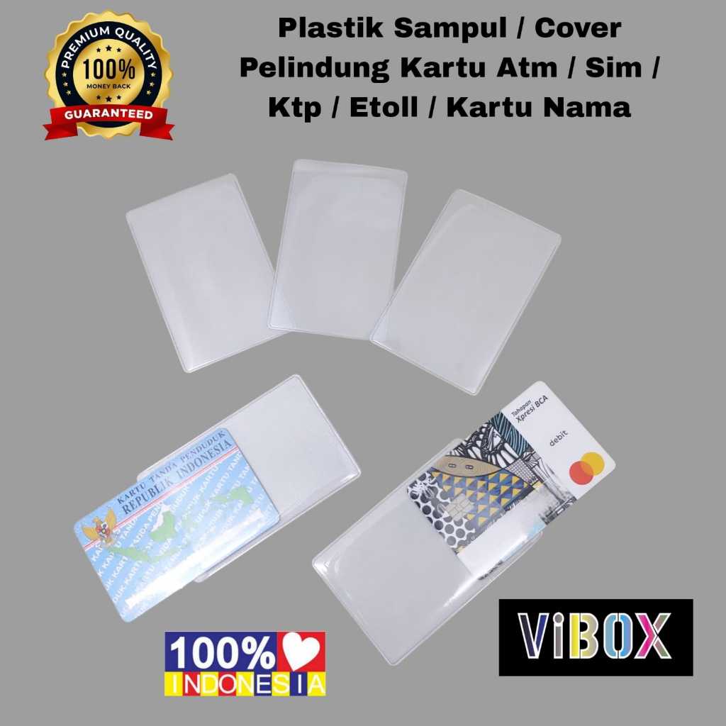 

(1pc) Vibox Cover Plastik Pelindung Kartu ATM / SIM KTP Sampul Cover Flazz Etoll Card Pembungkus Tebal Awet Premium [MPG]