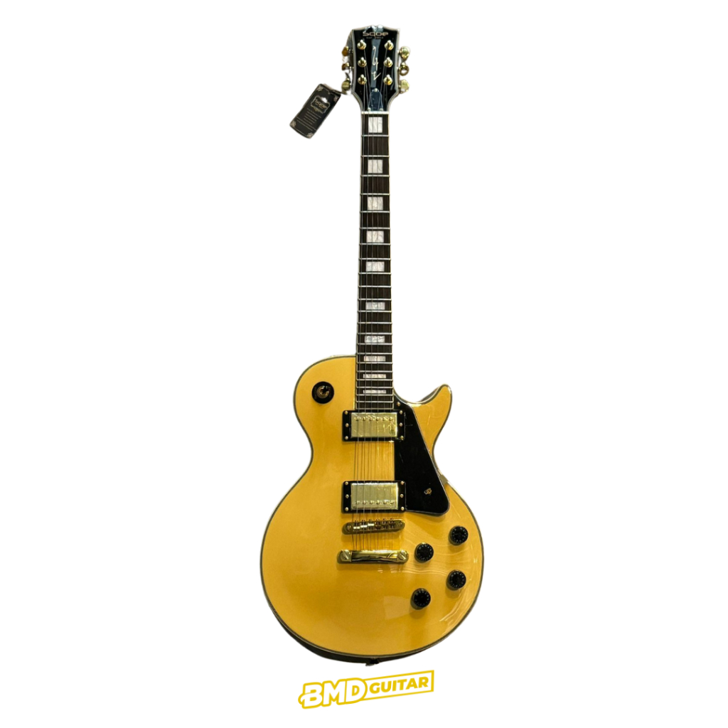 Gitar Elektrik SQOE SELP300 Les Paul In Vintage White with Gold Hardware