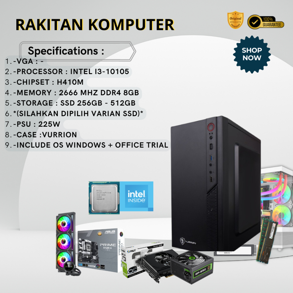 PC Rakitan Intel i3 Gen 10 OFFICE POINT