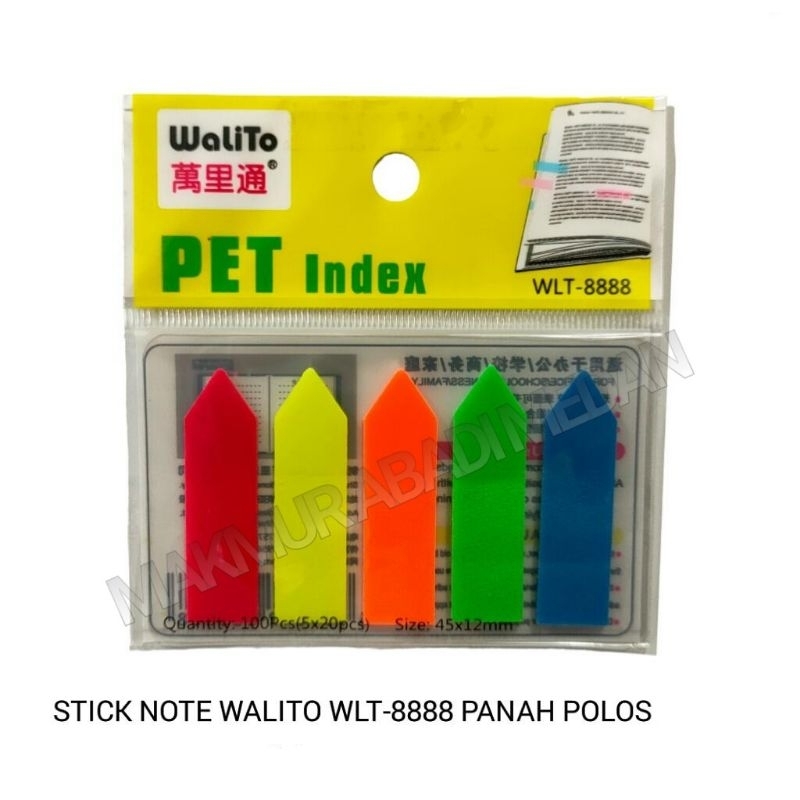 

(1Pcs) WALITO Stick Note 5 Warna 45x12mm 100 Lembar Memo Sign Here Kertas Memo Tempel Sticky Notes