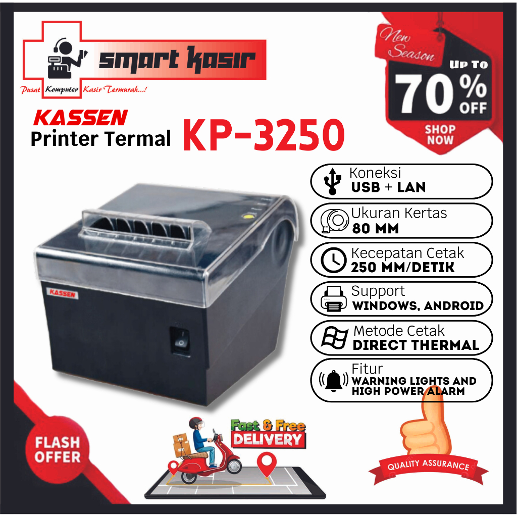 Kassen - Printer Kasir Kassen KP-3250 USB LAN Thermal Printer