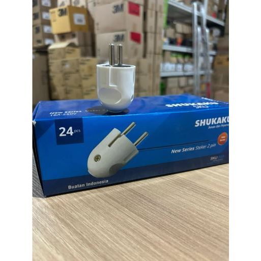 [PAKET 24PCS] STEKER ARDE BULAT / COLAKAN STEKER BULAT / STEKER 2 PIN PREMIUM SHUKAKU TERMURAH