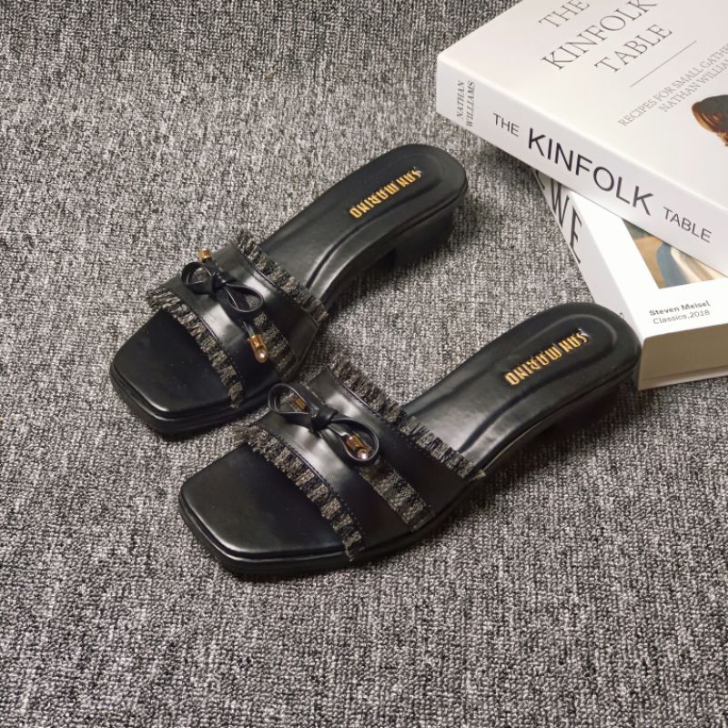 Sandal Wanita Selop Hak 3cm Empuk (Kirana)