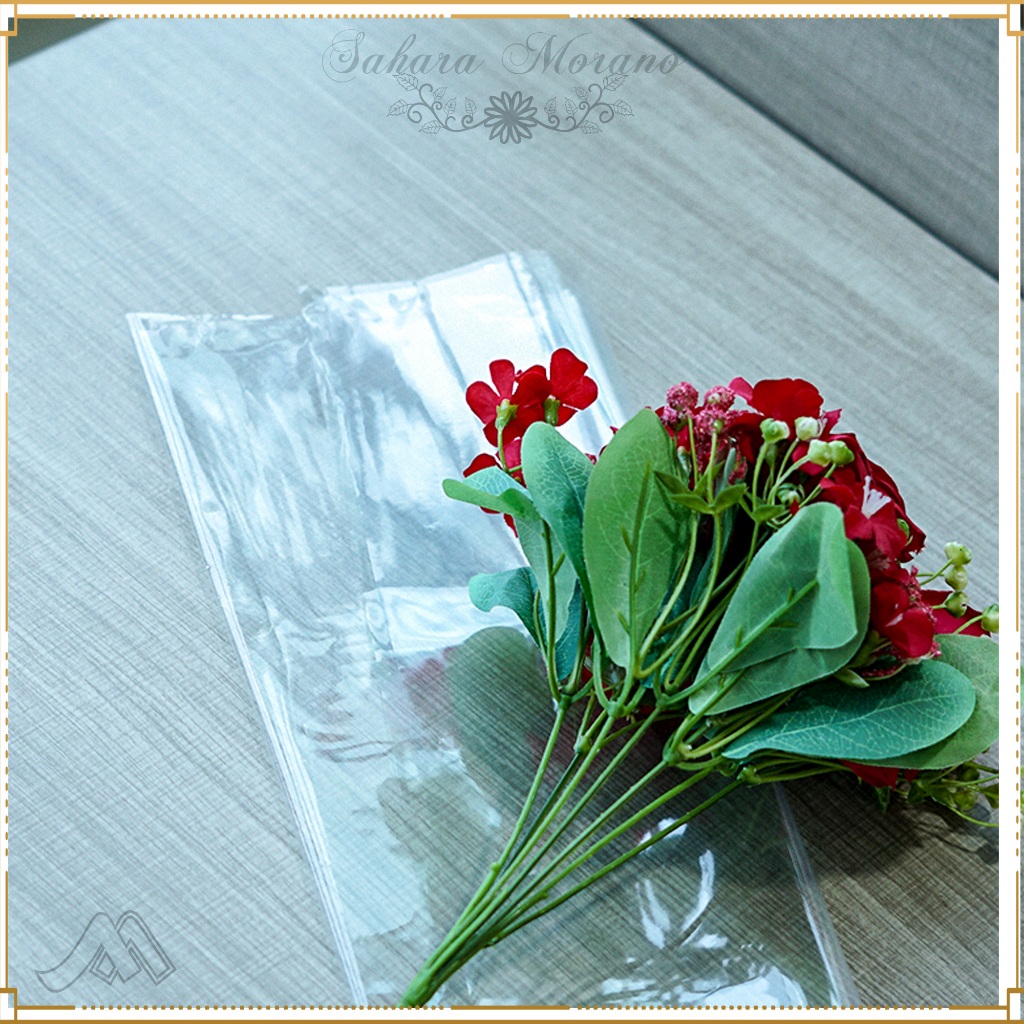 [5 Pcs] Flower Wrapping Bening Waterproof Plastik Buket Bunga Flower Wrapping Bungkus Bunga