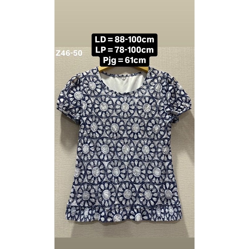 [Z46-50] PRELOVED MURAH ATASAN BLOUSE WANITA LENGAN PENDEK BRUKAT CASUAL