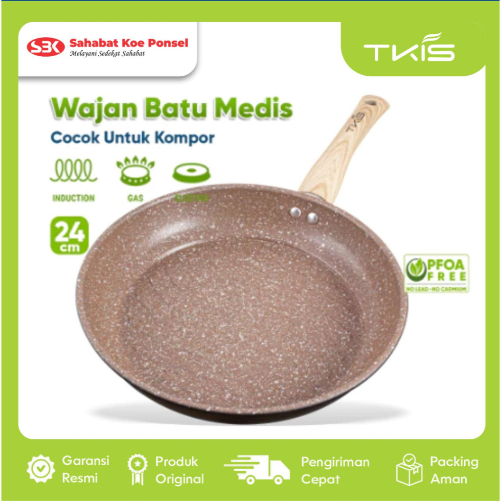 TKIS Premium Cookware Wajan Batumedis double bottom 24Cm TK-A867 Teflon Anti Lengket