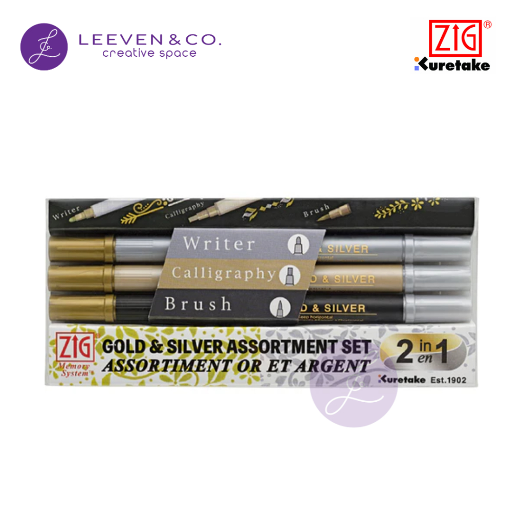 

ZIG KURETAKE MEMORY SYSTEM GOLD & SILVER ASSORTMENT SET MS/3VGS