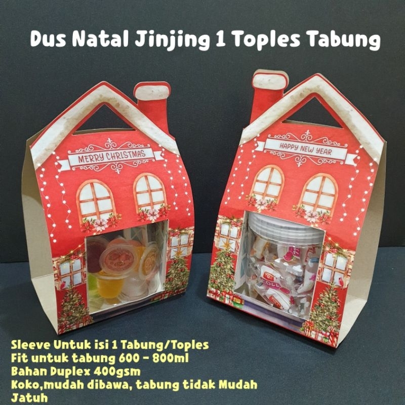 

Dus Natal 1 Tabung Toples 600 - 800 ml Box Sleeve Christmas Jinjing Kue kering Hampers