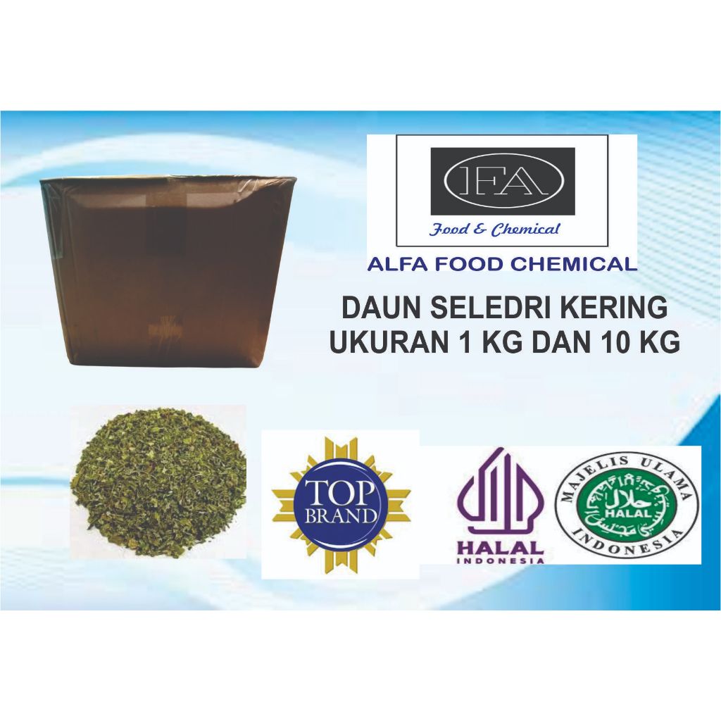 

DAUN SELEDRI/SELEDRI KERING/SELEDRI FLAKE UKURAN 1 KG DAN 10 KG