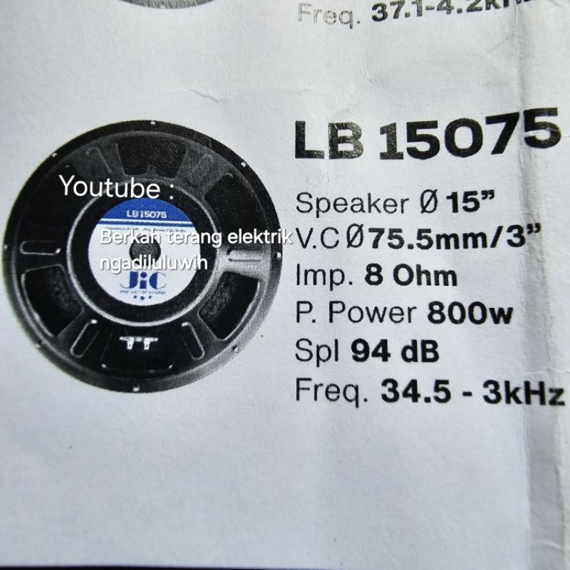 Speaker JIC LB 15075