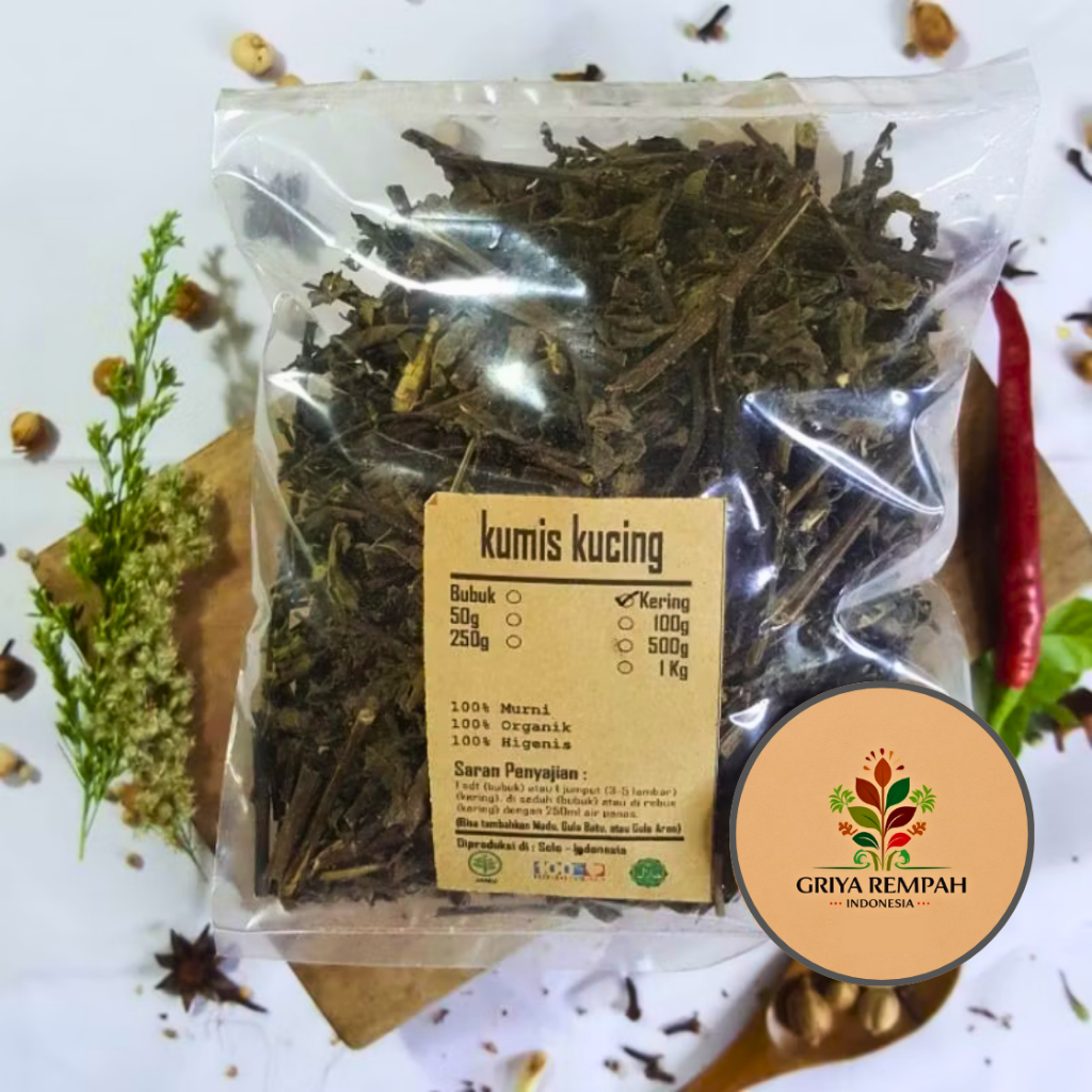 

KUMIS KUCING KERING 1 KG - Daun Remujung Ramuan Rempah 100% Alami Herbal untuk Kesehatan Ginjal & Saluran Kemih Jamu Tradisional Simplisia Orthosiphon aristatus