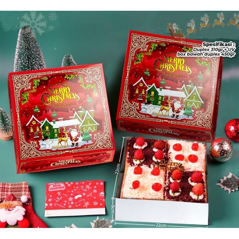 

box packaging dus kue natal uk 22x22x8cm