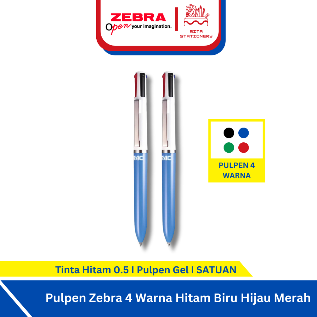 

Zebra Pulpen / Ballpoints Pen 4 Warna Colour Satuan - A4C