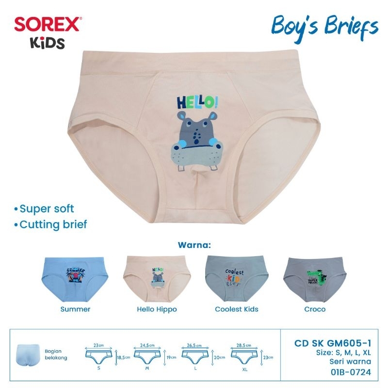 3 pcs CD anak sorex  segitiga anak cowo sorex GM605