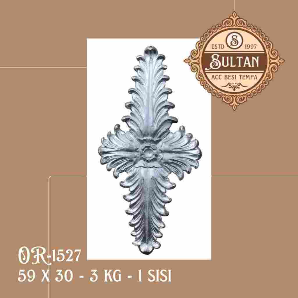 Sultan Besi Tempa / OR-1527 / Ornamen Daun Besi Tempa / Ornamen Pagar Besi Klasik / Aksesoris Besi T