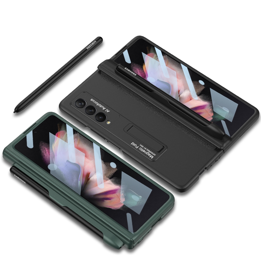 GKK Case For Samsung Fold3 Fold 3 Magnet Kick Stand Case with pen slot ( TIDAK TERMASUK PEN )