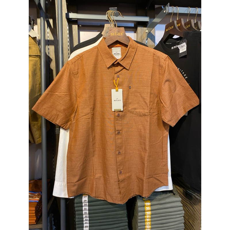 KEMEJA MGEE LENGAN PENDEK CASUAL PRIA ORIGINAL ALTO C119 BROWN