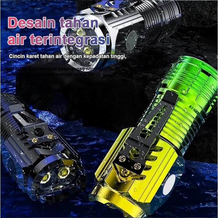 ⚡COD+Pengiriman 24 jam⚡Senter cahaya kuat tahan air/senter mini super terang cahaya kuat/senter mons