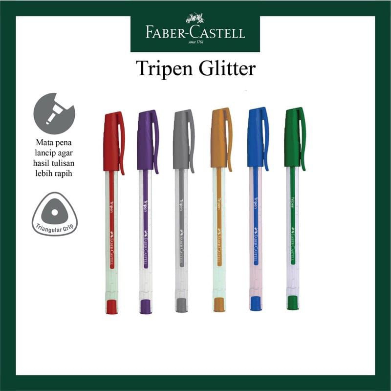 

Tripen Glitter Silver / Purple Ink Tinta pen kelap kelip
