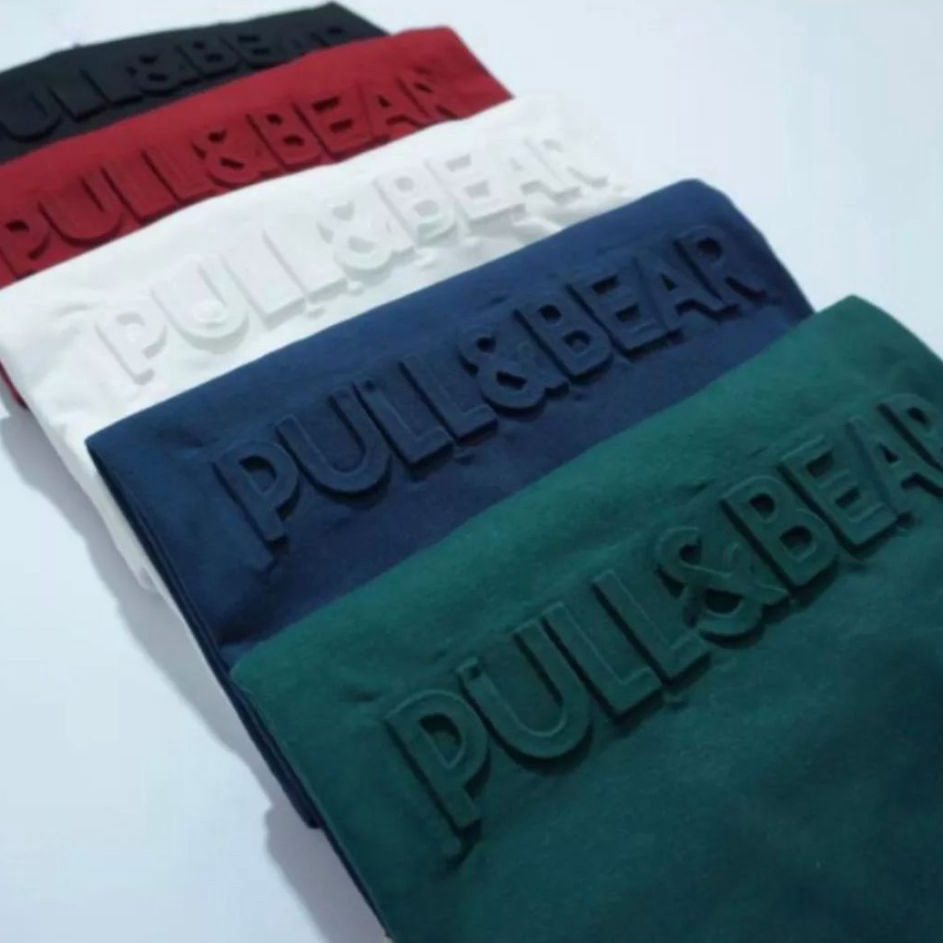 Gebyar promo  CUCI GUDANG  TShirt Kaos Pull and Bear Embos Sablon Timbul Distro Premium Ukuran Jumbo