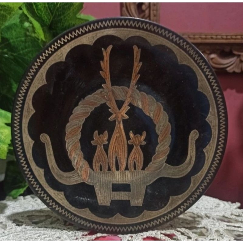 Hiasan dinding Antik Vintage Piring kuningan Tembaga Egypt  dm 18,5cm