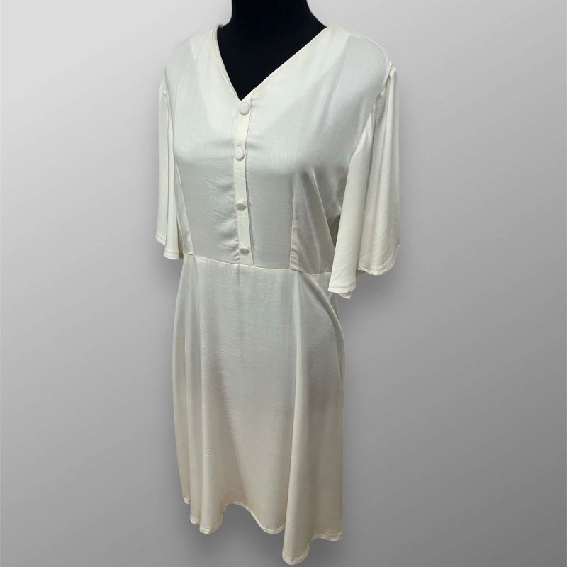 Daily Dress Rayon Twill Home Dress Midi Blouse Hajime Terusan Broken White