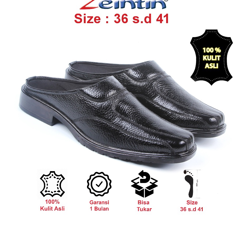 Zeintin  Sepatu Slip On Pria Sepatu Sandal Kulit Pria Sepatu Selop Pria Bustong Tutong Pria AJ