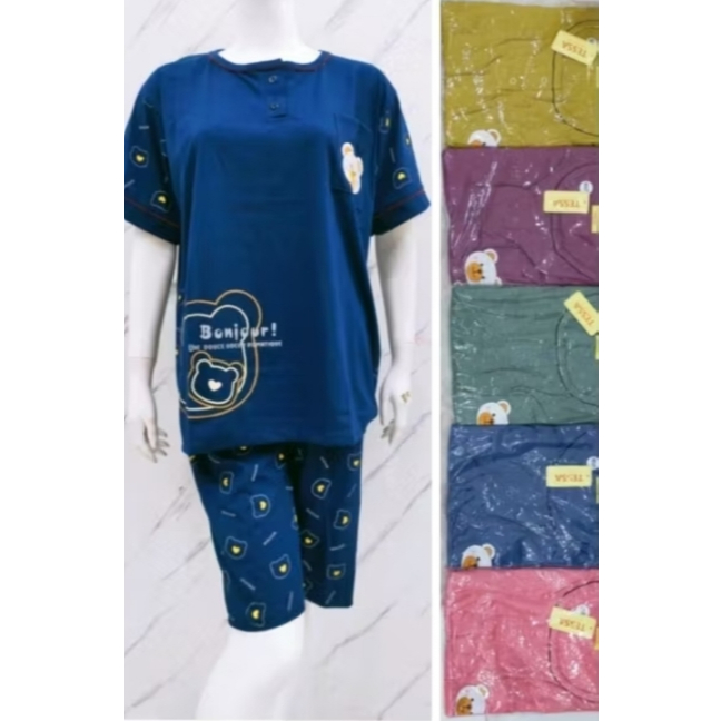 Baju tidur kulot tessa 3/4 jumbo