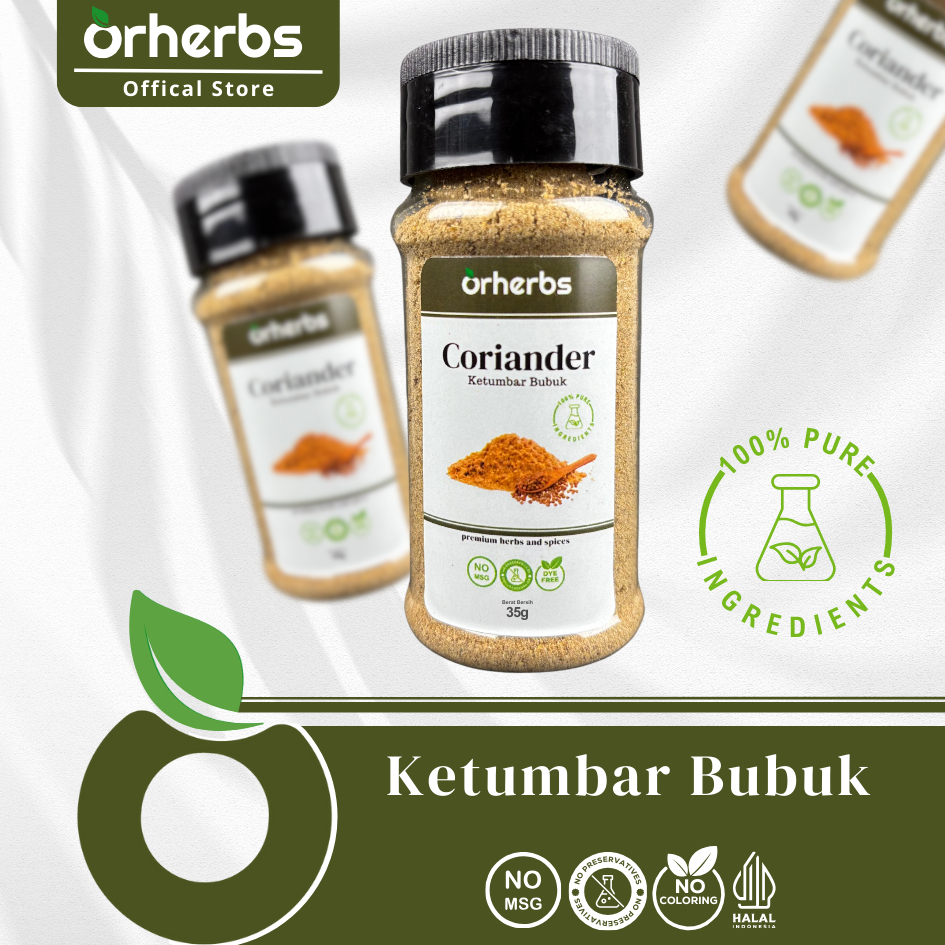 

Orherbs Ketumbar Bubuk Non MSG 45gr | Bubuk Rempah | Coriander Powder 100% Murni Halal
