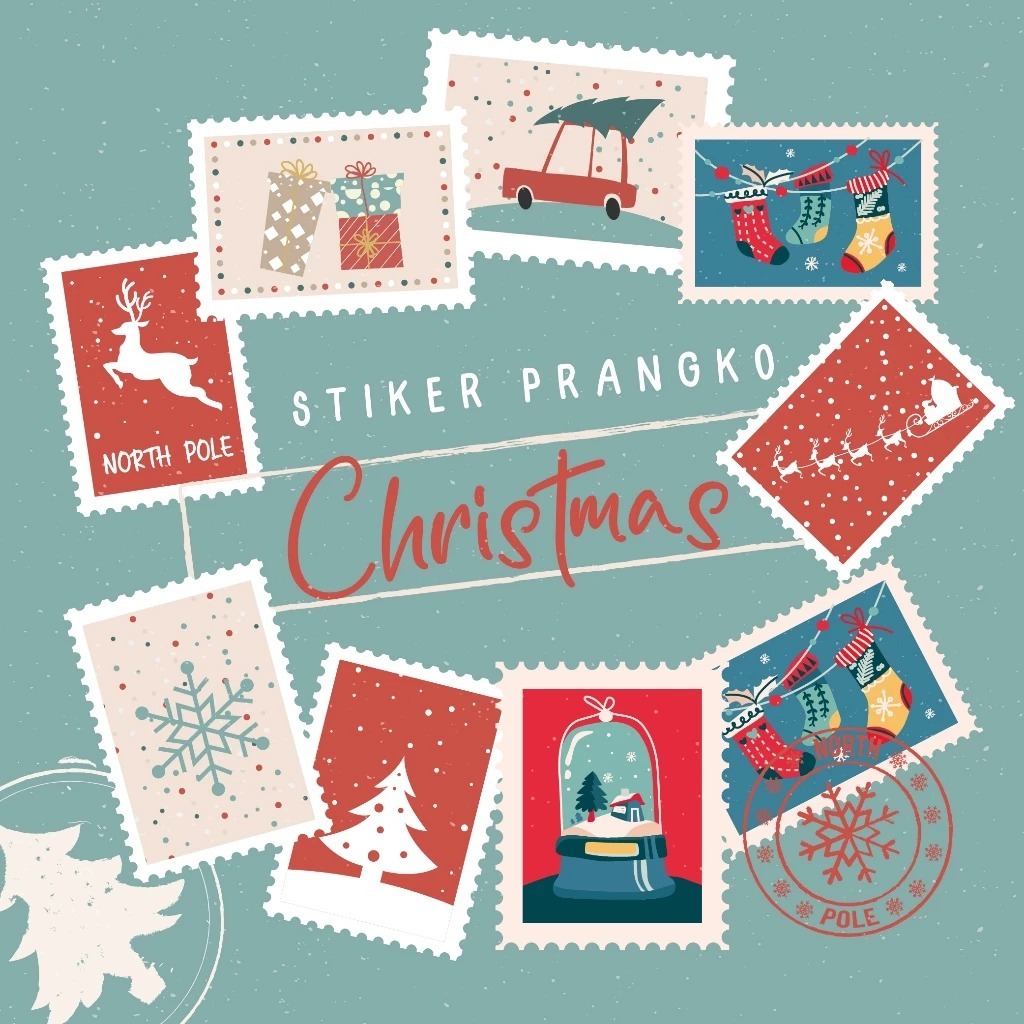 

Stiker Prangko Natal Aesthetic | Sticker Aesthetic Christmas | Sticker Laptop Case HP Tumbler Notebook Scrapbook Album Diary