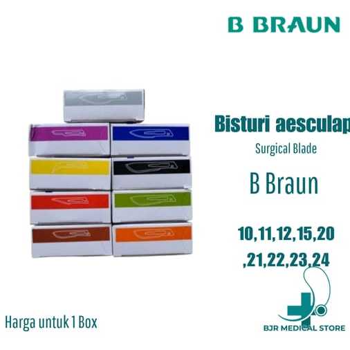 Bisturi B'Braun/Bisturi Aesculab No 10/11/12/15/20/21/22/23/24 Harga/Box
