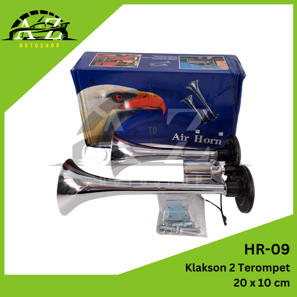 KLAKSON 2 TEROMPET (PENDEK) KLAKSON ANGIN 2 CORONG / AIRHORN SET 2 TEROMPET 24 VOLT