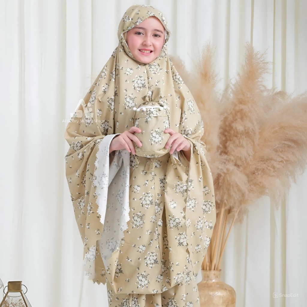Cod Mukena Anak Perempuan Tanggung 6-12Tahun Katun Mikro Motif Alena Series