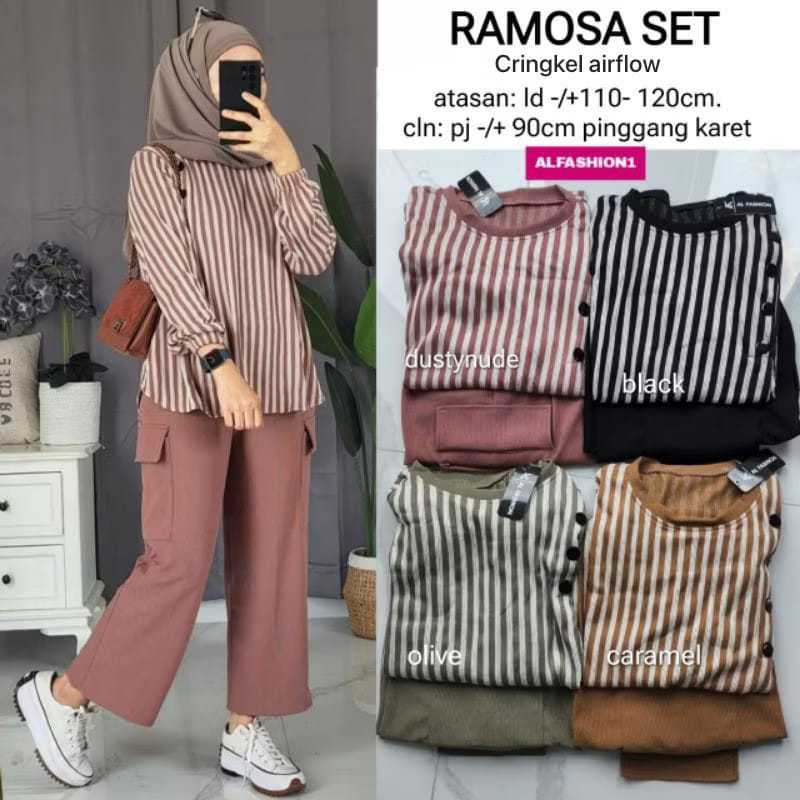 LD 110 120 130CM XL XXL XXXL ONE SET RAMOSA JUMBO ONE SET SALUR CRINGKEL AIRFLOW CELANA POLOS CARGO