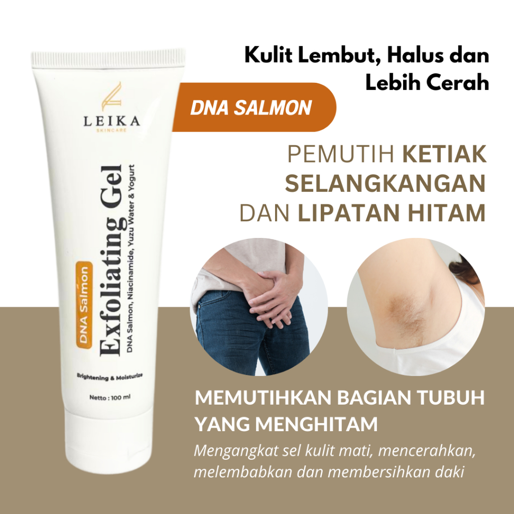 AMPUH Pemutih selangkangan hitam DNA Salmon Leika Skincare BPOM Leika Skincare Mencerahkan Ketiak