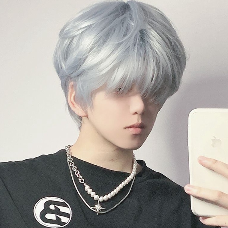 KODE R98P rambut palsu pria full kepala asli rambut palsu pria tempel keren rambut palsu pria full k