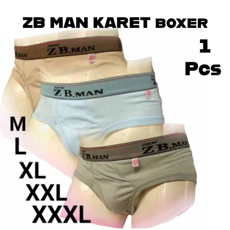 ZB MAN Celana Dalam Zb Man Karet boxer Celana Dalam Pria Dewasa Karet boxer (isi 1pcs)