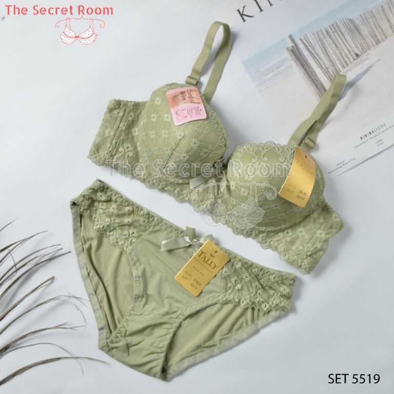 KODE A36L TALLY BRA BH SET CD CELANA DALAM 5519  CUP B  ADA KAWAT  BUSA TIPIS  SIZE 34  38