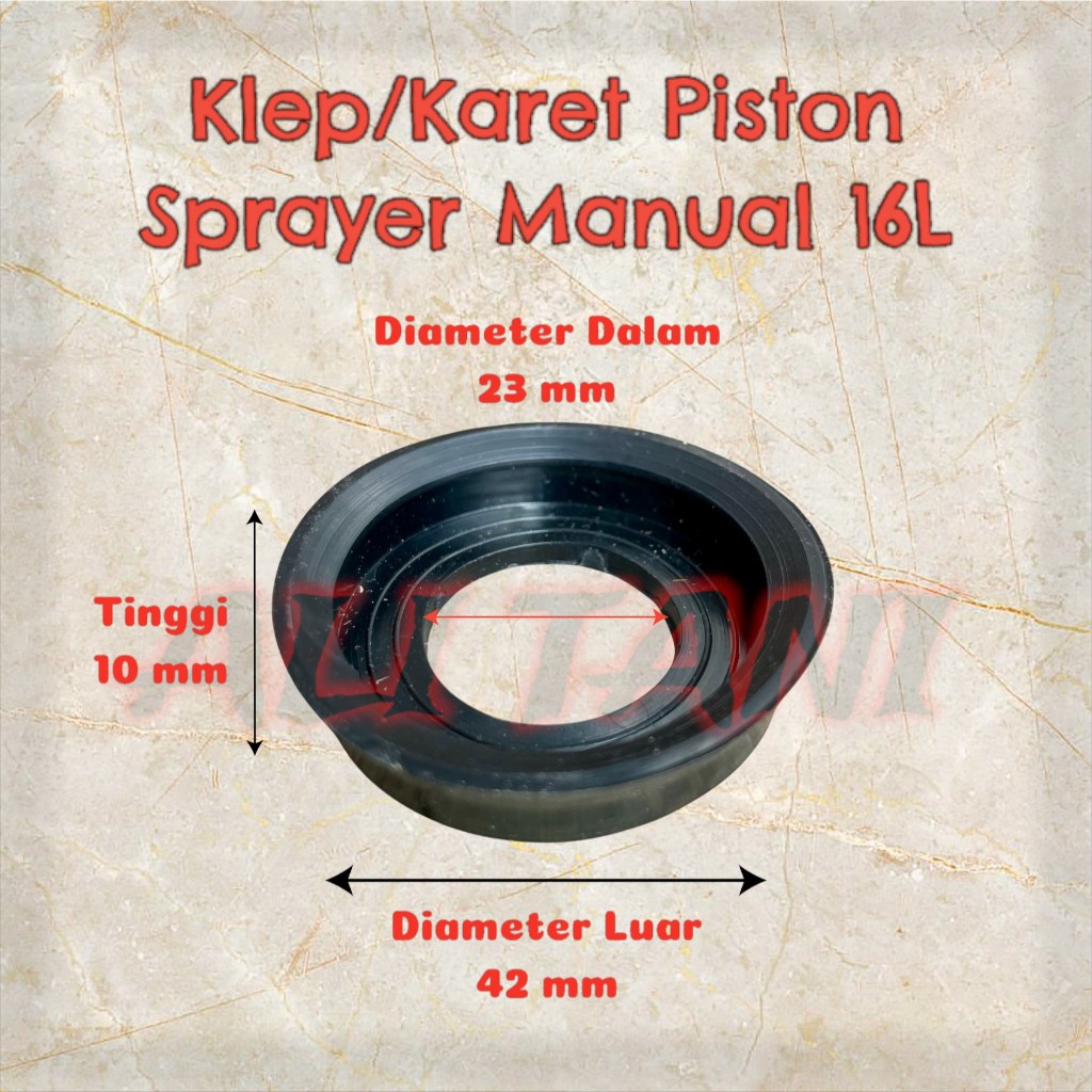 KLEP/KARET Piston HITAM Sprayer Manual 16 LTR untuk Jitu, Booster, Nagata, Indospray dan Sejenisnya