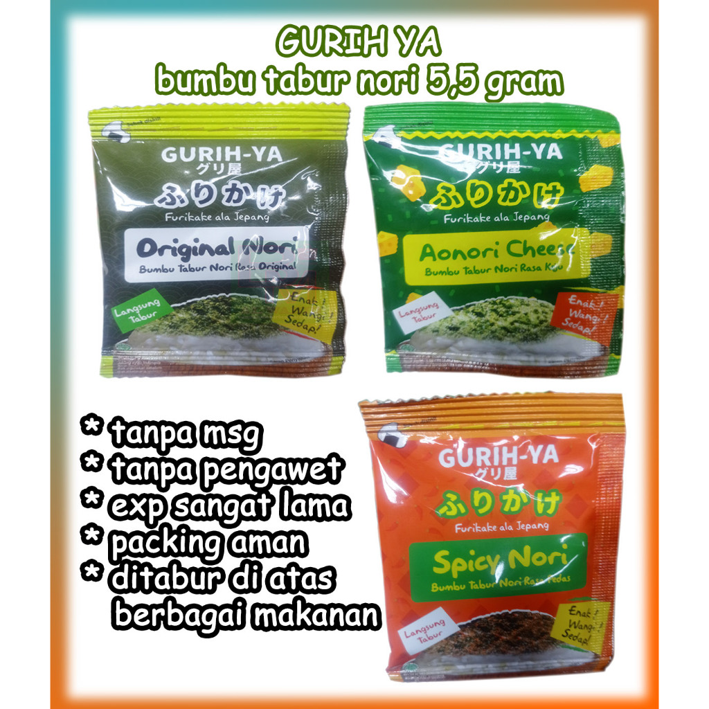 

Bumbu Tabur Nori Rumput Laut Gurih Ya Ready 3 Varian Rasa